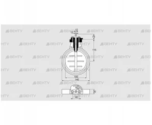 DKR 100Z03F100D (03149230) Дроссельная заслонка Kromschroder