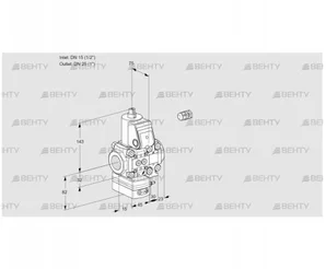 VAH1E15R/25R05HEVWR/PP/PP (88102545) Клапан с регулятором расхода Kromschroder