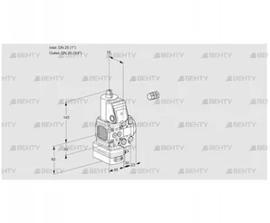 VAH1E25R/20R05FHEVWR/PP/PP (88102360) Клапан с регулятором расхода Kromschroder