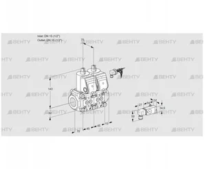 VCS1E15R/15R05NNWR/PP-3/1--3 (88103661) Сдвоенный газовый клапан Kromschroder