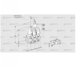 VCS1E25R/25R05NLWGR3/PP-3/PPPP (88100782) Сдвоенный газовый клапан Kromschroder