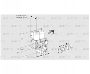 VCG1E20R/15R05NGEWL/PPPP/2-PP (88102930) Клапан с регулятором соотношения Kromschroder