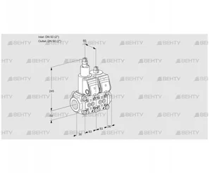 VCS3T50N/50N05LNQR/PPPP/PPPP (88106985) Сдвоенный газовый клапан Kromschroder