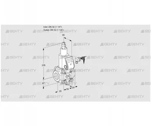 VAS232R/LW (88000583) Газовый клапан Kromschroder