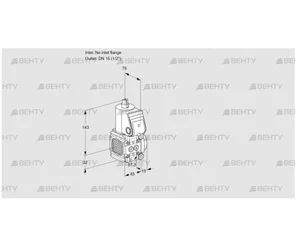 VAS1T-/15N/NQ (88021756) Газовый клапан Kromschroder