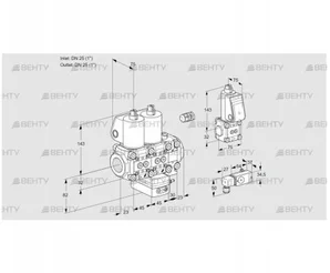 VCH1E25R/25R05NHEVWL/PPZS/3--2 (88105842) Клапан с регулятором расхода Kromschroder