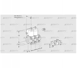 VCS1E25R/25R05NNWL/PPPP/PP-3 (88105014) Сдвоенный газовый клапан Kromschroder