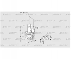 VAS1T15N/NQ (88001643) Газовый клапан Kromschroder