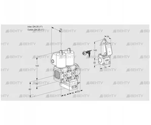 VCG1E25R/25R05FNGEWL/PPBS/PPPP (88106409) Клапан с регулятором соотношения Kromschroder