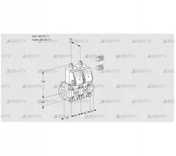 VCS1E25R/25R05NNQR3/PPPP/PPPP (88101111) Сдвоенный газовый клапан Kromschroder