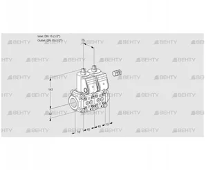 VCS1E15R/15R05NNKR/PPPP/PPPP (88101724) Сдвоенный газовый клапан Kromschroder