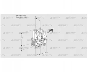 VCS1E15R/15R05FNNWR/MMPP/MMPP (88105281) Сдвоенный газовый клапан Kromschroder