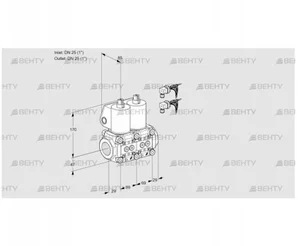 VCS2E25R/25R05NNWL6/PPPP/PPPP (88102857) Сдвоенный газовый клапан Kromschroder