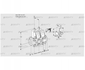 VCS1E15R/15R05NNVWR/PPPP/BYPP (88107723) Сдвоенный газовый клапан Kromschroder