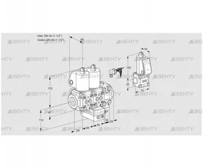 VCH2E40R/40R05NHEVWL/PPBS/PPPP (88104660) Клапан с регулятором расхода Kromschroder