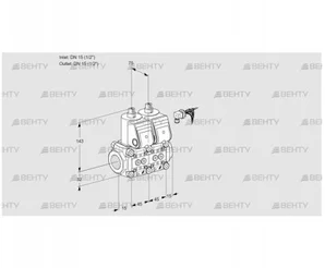 VCS1E15R/15R05NNWR/PPPP/PPPP (88100171) Сдвоенный газовый клапан Kromschroder