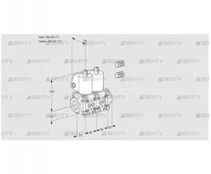 VCS1E25R/25R05NNWL3/PPPP/PPPP (88104887) Сдвоенный газовый клапан Kromschroder