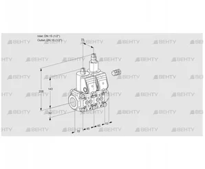 VCS1E15R/15R05NLWR/PPPP/PPPP (88103458) Сдвоенный газовый клапан Kromschroder