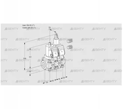 VCS1T25N/25N05NLWGR3/PPPP/PPPP (88107777) Сдвоенный газовый клапан Kromschroder