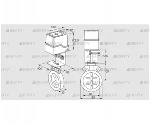 IDR80Z03D100AU/50-60W30E (88303717) Дроссельная заслонка Kromschroder