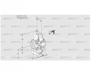 VAH1E15R/15R05HEVWR/PP/PP (88102851) Клапан с регулятором расхода Kromschroder