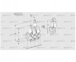 VCS1E15R/15R05NLWR/PPPP/PPBS (88101973) Сдвоенный газовый клапан Kromschroder