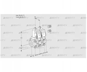 VCS1E25R/25R05NNKGR3/PPPP/PPPP (88100964) Сдвоенный газовый клапан Kromschroder