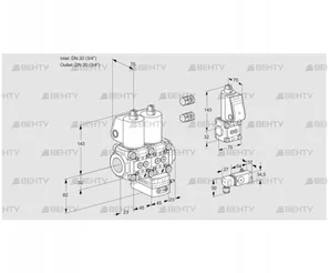 VCG1E20R/20R05NGEWL3/PPBS/2-PP (88107614) Клапан с регулятором соотношения Kromschroder