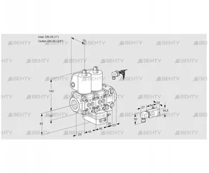 VCH1E25R/20R05NHEVWL/PPPP/-3PP (88105744) Клапан с регулятором расхода Kromschroder