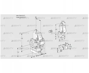 VAG2E50R/50R05GEVWR/-3/BS (88107762) Газовый клапан с регулятором соотношения Kromschroder