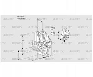 VCV1E25R/25R05NVKVWR3/PPPP/PPBY (88104785) Клапан с регулятором соотношения Kromschroder