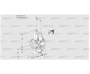 VAG1E25R/20R05GEVWR/PP/PP (88107199) Газовый клапан с регулятором соотношения Kromschroder