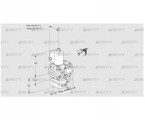 VAH1E25R/25R05HEVWL/PP/MM (88106606) Клапан с регулятором расхода Kromschroder