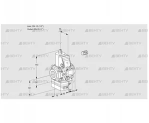 VAD1E15R/25R05D-100VWR/PP/PP (88102054) Газовый клапан с регулятором давления Kromschroder