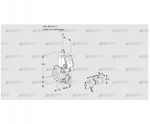 VAS1T25/-N/NQ (88012667) Газовый клапан Kromschroder