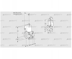 VAS1E15R/15R05NWL/BS/PP (88100703) Газовый клапан Kromschroder