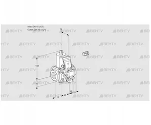 VAS1E15R/15R05NVWR/PP/PP (88103910) Газовый клапан Kromschroder