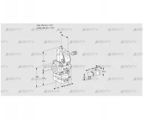 VAD240R/NW-100A (88006182) Газовый клапан с регулятором давления Kromschroder