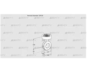 BVGF80W05 (88300046) Дроссельная заслонка Kromschroder