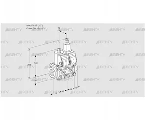 VCS1T15N/15N05NLQR/PPPP/PPPP (88106443) Сдвоенный газовый клапан Kromschroder