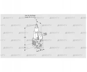 VAS1-/15R/LQ (88006114) Газовый клапан Kromschroder