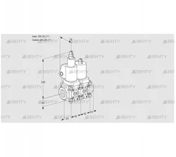 VCS1T25N/25N05LNQSL/PPPP/PPPP (88100537) Сдвоенный газовый клапан Kromschroder