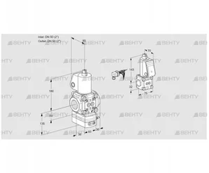 VAG3E50R/50R05GEWL/ZS/PP (88103143) Газовый клапан с регулятором соотношения Kromschroder