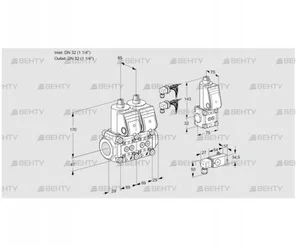 VCS2E32R/32R05NNWR6/PP-4/PPZS (88106428) Сдвоенный газовый клапан Kromschroder