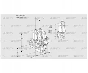 VCH1E25R/25R05NHEVWR3/PPPP/PPZS (88103565) Клапан с регулятором расхода Kromschroder