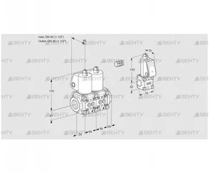 VCS2E40R/40R05NNWL/PPBS/PPMM (88103800) Сдвоенный газовый клапан Kromschroder