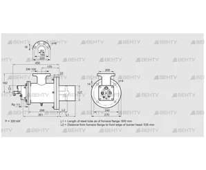 BIOW 125HB-600/535-(2)F (84199222) Газовая горелка Kromschroder