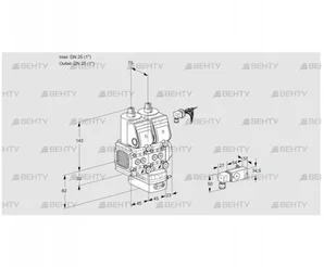 VCV1E25R/25R05FNVKWR/2-PP/PPPP (88103819) Клапан с регулятором соотношения Kromschroder