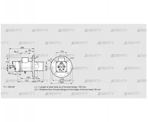 BIO 80HB-100/35-(16A)F (84099237) Газовая горелка Kromschroder