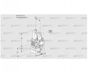 VAD1E25R/20R05FD-50VWR/PP/PP (88102110) Газовый клапан с регулятором давления Kromschroder